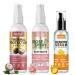Coconut Heat Protectant Spray - Keratin Protein Hair Serum Anti Frizz Control Repair - Rose Water Moisturize Anti-Frizz Smooth Products (3PCS) rose spray set-3pcs