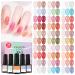 SAVILAND Jelly Gel Nail Polish Set 30 Colors Translucent Nude Pink Transparent Nail Polish Set with 180 Sheer/Matte/Glossy Effects for Nail Salon DIY Home Christmas Holiday Gift Set