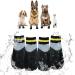 Hjumarayan 4 pieces dog socks waterproof anti -slip dog shoes Pfoten protection dog shoes indoor outdoor non -slip stopper socks for dog puppies black (3#) 3# black
