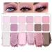 12Colors White Purple Eye Shadow Palette Makeup Highly Pigmented Matte Shimmer Eyeshadow Palette White Purple Eye Shadows Long Lasting Waterproof Blendable Naturing-Looking Great for Travel Gift Kit 10#White Purple
