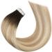 Moresoo Balayage Blonde Tape in Human Hair Extensions - 14 Inch Remy Brown Root Ombre to Dark Golden Blonde - 20 Pcs/50g #3/8/22 - Buy Online on GoSupps.com