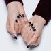 GLAMERMAID Almond Ombre French Tip Press on Nails - Black Gothic False Nail Kit | 24Pcs Stiletto Acrylic Nails for Women | Reusable & UV Finish - Buy Online on GoSupps.com