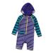 BONVERANO Baby Boys Swimsuit Toddler Bathing Suit Zip-up Full-Zip Hoodie One Piece Swimwear with UPF 50+ Sun Protection 18-24 Months Stripe