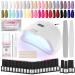 SPTHTHHPY 24 Gel Nail Kit with 120W Lamp - Nail Polish Remover 20 Colors Gel Nail Polish Glossy Matte Top Base Coat - Salon Manicure Set for Beginner - Starter DIY at Home 12+3