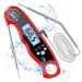 Cirycase meat thermometer digitally read immediately roast thermometer grill thermometer external long probe with 102cm stainless steel cable alarm setting oven thermometer for kitchen BBQ oven baking red