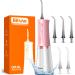 Bitvae C5 Water Flosser Teeth Picks Cordless Portable Oral Irrigator Powerful and Rechargeable Water Flosser for Teeth Brace Care IPX7 Waterproof Water Dental Picks for Cleaning Quartz Pink