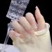 Luvadeyo 24 PCs Coffin Press on Nails - Long Acrylic Gradient Fake Nails for Women & Girls - Full Cover Cold & White Design - Buy Online on GoSupps.com