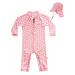 weVSwe Baby Girl Swimming Costume UV Protection Rash Guard One Ppiece Swimsuit with Toddler Sun Hat Flap Cap 0-3 Years 6-12 Months Heart