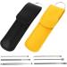 Lurrose 8-Piece Ear Cleaning Tool Set - Stainless Steel Earwax Remover Kit for Home - Portable and Convenient Ear Picker - Black and Yellow - 2 Sets Included - Buy Online on GoSupps.com