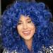 Shop Porsmeer Synthetic Afro Wig for Women & Men - Large Curly Bob Blue Halloween Cosplay Wig - Buy Online on GoSupps.com