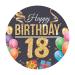 Dekora Happy 18 Birthday Wafer Disc for Cake Edible Cake Topper for Birthday Cake Round 20 CM