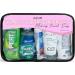 Asom Toiletry Travel Kit, Quality Hygiene Essentials Traveling Toiletries Prefilled Accessories Convenience Set, Tsa Approved Women Carry On Size Clear Toiletry Bag Accessory Kits.