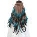 Awaytr fuel headdress boho hippie headband - fancy feather jewelry Bohemian headgear torture for women girls carnival headdress blue unit size