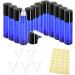 28 Pack Cobalt Blue Glass Roll On Bottles for Essential Oils | 10ml with Stainless Steel Balls | Includes Funnels Syringes & Stickers - Ideal for Fragrance & DIY Blends - Buy Online on GoSupps.com