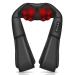 Podazz Shiatsu neck and back massage device with heat function shoulder massage cladding for backs legs feet back massager for house office gifts for men (black)