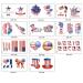 Memorial Day Temporary Tattoos - 20 Sheets Tattoo Sticker Set for Independence Day Celebration - Buy Online on GoSupps.com