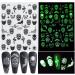 Halloween Nail Art Stickers Glow in The Dark Nail Decals 3D Self-Adhesive Fluorescent Nail Stickers Skull Spider Witch Ghost Pumpkin Bat Snake Nail Design 6PCS for Halloween Costumes - Buy Online on GoSupps.com