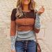 Women's Tie Dye Henley Long Sleeve Shirt - Ribbed Casual Fall Top | X-Large Orange - Buy Online on GoSupps.com
