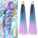 Coloured Hair Extensions 2 Pieces Rainbow Hair Extensions Colourful Hair Extensions 26 Inch Coloured Hair Extensions Rainbow Hair Coloured Hair Mermaid Hair for Girl Women