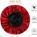Satiny Silk Hair Bonnet for Curly Hair Sleep | Adjustable Wide Band, Double Layer | Burgundy - Buy Online on GoSupps.com