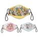 Lena Liu Floral Splendor Adjustable Face Mask Set with an Inside Pocket That Fits A PM 2.5 Activated Carbon Filter