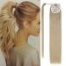 Silk-co Clip in Ponytail Wrap Around Hairpiece Straight Pony Tail Hair Clip on Extension 28 Long hair smooth Heat-Resisting Fiber Hairpiece for Women Ash Blond/Blond 28 Inch Ash Blond/Blond