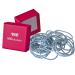 HAARallerliebst thick hair ties (30 pieces | silver | 2mm thick) including box for storage (box colour: pink)