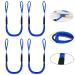 Pack of 4 Bungee Dock Lines for Boat Shock Absorb Dock Tie Mooring Rope Boat Accessories 4-5.5 ft blue