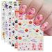 JMEOWIO 9 Sheets Halloween Nail Art Stickers Decals Self-Adhesive Colorful Flower Ghost Pumpkin Nail Supplies Nail Art Design Decoration Accessories