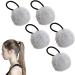 Girls Hair Ties | Women's Ponytail Furry Ball Hairband - Chic Furry Ball Hair Ties Fashionable Hair Ring Ties for Dating Schools grey - Buy Online on GoSupps.com