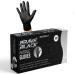 ZOONGLA Black Nitrile Disposable Gloves - Extra Strength Odour-Free Latex-Free & Powder-Free Chemical Resistant. Gants Large Black