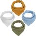 WD&CD 4 Pieces Triangle Baby Dribble Bibs with 2 Adjustable Button Soft & Absorbent for Boys Girls