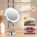 VESAUR Professional 8.5 Large Lighted Makeup Mirror with Brighter Lights1X/10X True HD Magnifying Mirror with 3 Color Dimmable Lights - Artistic Satin Nickel - Buy Online on GoSupps.com