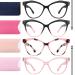 Gaoye 4 Pack Cat Eye Reading Glasses for Women Men - Stylish Magnifying Blue Light Readers Anti Glare/UV Ray (B-4Color Mix 2.00 multiplier_x) A-4 Color Mix 2.0 x