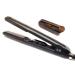 U9 Professional 1 Inch 450F Adjustable Temperature Ionic Tourmaline Ceramic Plate Dual Voltage Super Smooth Round Barrel Hair Straightener Flat Iron Instant Heat with Safety Heat Resistant Protector Super Smooth Tourmaline Plates Black