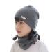 VUCDXOP Baby Children's Cotton Hat Scarf Set Winter Boys Girls Beanie Hats + Tube Scarf Set of 2 Autumn Winter Soft Cotton Beanie Hat Neckerchief Round Scarf Neck Warmer Set Grey S (Suitable for 0-6 Months baby)
