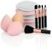 Com-Four 12-part make-up set-cosmetic brush-make-up sponges in egg-shaped-facial cleaning pads-ideal for powder cream and liquid selection varied (12-part-make-up set)