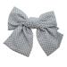 Topkids Accessories Satin Hair Bow Clip Barrette Cute Hair Styling Ribbon Bow Accessory on a Barrette Clip Bows for Girls Kids Women Ladies for Wedding (15cm Blue Denim Polka Dot)