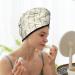 Hair Towel Wrap & Turban - Quick Drying Hair Towel with Button (White & Gold Geometry) | International Shipping Available - Buy Online on GoSupps.com