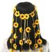 HONBAY Adjustable Bohemia Flower Headband Sunflower Hair Wreath Festival Hair Band Bridal Headpiece
