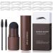 One Step Eyebrow Stamp Shaping Kit Waterproof Eyebrow Definer Shaping Kit with 1 Pcs Brow Powder Long Lasting 10 Reusable Styles Eyebrow Stencil 2 Eyebrow Pen Brushes for Women and Girls (Dark Brown)