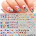 French Nail Art Stickers - Colorful Geometric Water Transfer Decals for Women/Girls - 12 Sheets - Buy Online on GoSupps.com