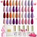 ROSALIND UV Nail Polish Gel 20 Colours White Pink Red Purple Orange Gel Nail Polish Set Gel Nail Salon Design Kit Soak Off UV LED Nail Gel Polish Nail Polish Varnishes for UV Lamp 05