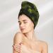 Hair Towel Wrap - Quick Drying Towel Turban with Button | Tropical Palm Leaves Design - Buy Online on GoSupps.com