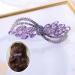 Rhinestone Crystal Hair Clips for Women Girl Purple Hair Barrettes Snap-On Hair Pins Leafy Elegant French Clasp Automatic Clamp Hair Accessories for Fine Medium Thick Hair