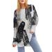 Long-sleeved shirt women summer autumn shirts sweatshirt tunics button strip short sleeve basic flowers print blouse sweater casual tshirt Streetwear shirts tops 2-black l
