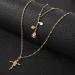 Buy fxmimior 2 Tier Bohemia Rose Flower Cross Necklace - Elegant Long Layered Pendant & Choker for Women | International Shipping Available - Buy Online on GoSupps.com