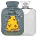 Naanle pizza aliens hot water bottle with reference transparent hot water bottle 1l heat bottle for bed hand feet warmer pain relief warmth and cold therapy