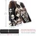Buy Leather Lipstick Case Organizer with Mirror | Mini Skull Design Lip Gloss Holder - International Shipping - Buy Online on GoSupps.com