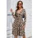OUGES Women's Spring Casual Midi Dress - Long Sleeve V-Neck Floral Wrap Dress with Pockets - Buy Online on GoSupps.com
